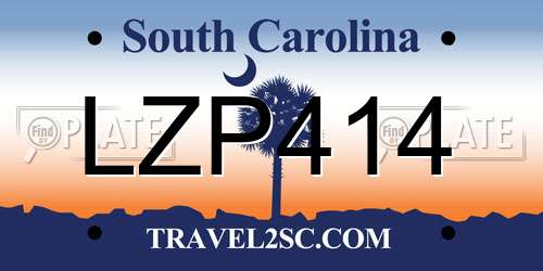 LZP414 South Carolina License Plate