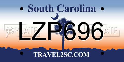 LZP696 South Carolina License Plate