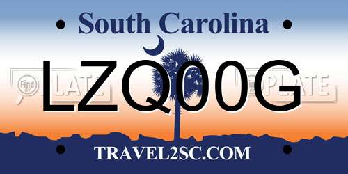 LZQ00G South Carolina License Plate