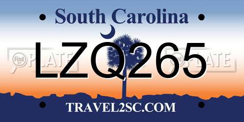 LZQ265 South Carolina License Plate