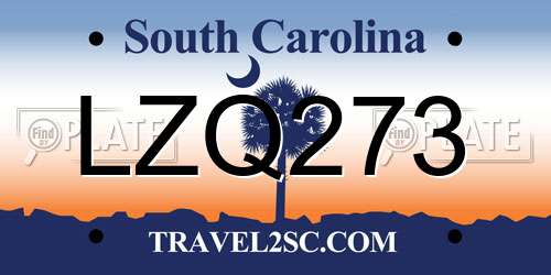 LZQ273 South Carolina License Plate