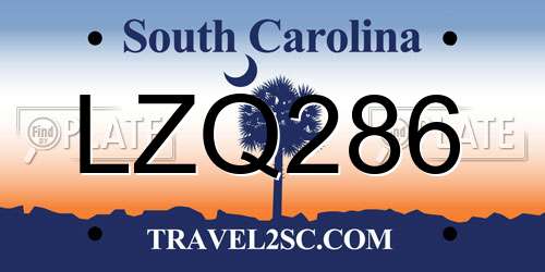 LZQ286 South Carolina License Plate