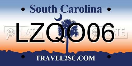 LZQO06 South Carolina License Plate