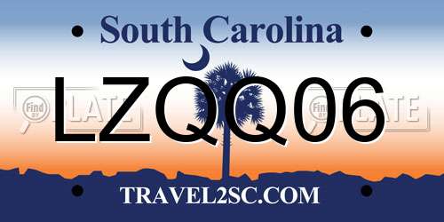 LZQQ06 South Carolina License Plate