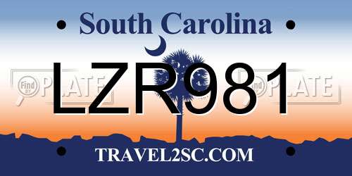 LZR981 South Carolina License Plate