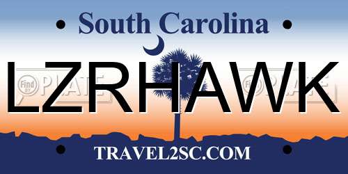 LZRHAWK South Carolina License Plate