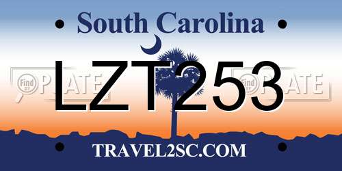 LZT253 South Carolina License Plate