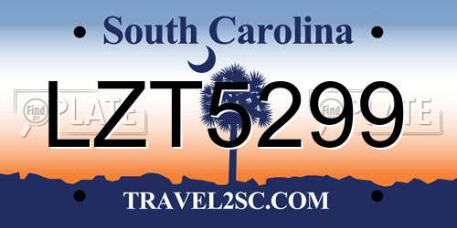 LZT5299 South Carolina License Plate