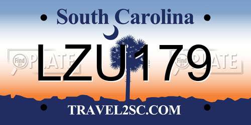 LZU179 South Carolina License Plate