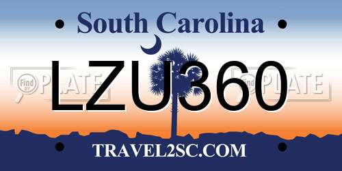LZU360 South Carolina License Plate