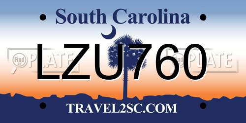 LZU760 South Carolina License Plate