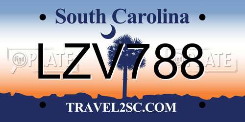 LZV788 South Carolina License Plate