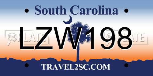 LZW198 South Carolina License Plate