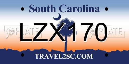 LZX170 South Carolina License Plate