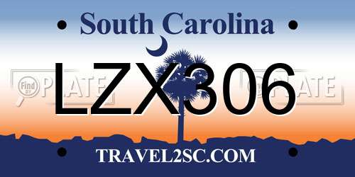 LZX306 South Carolina License Plate