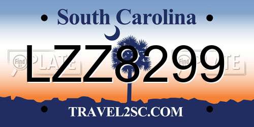 LZZ8299 South Carolina License Plate
