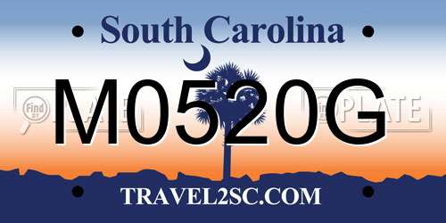 M0520G South Carolina License Plate
