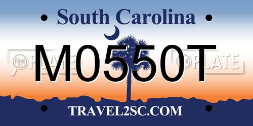 M0550T South Carolina License Plate