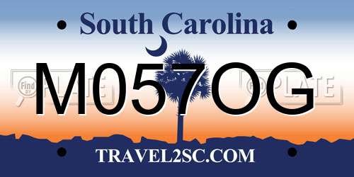 M057OG South Carolina License Plate