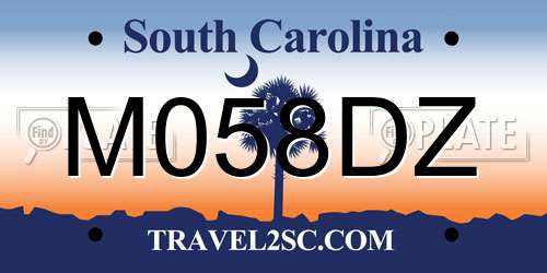 M058DZ South Carolina License Plate