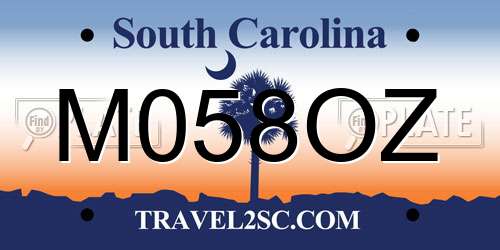 M058OZ South Carolina License Plate