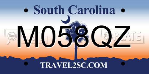 M058QZ South Carolina License Plate