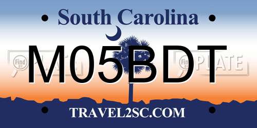 M05BDT South Carolina License Plate