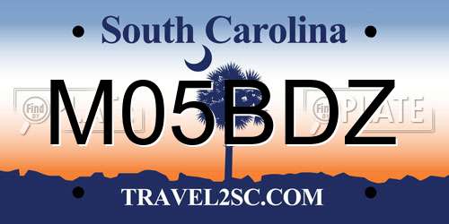 M05BDZ South Carolina License Plate