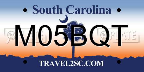 M05BQT South Carolina License Plate