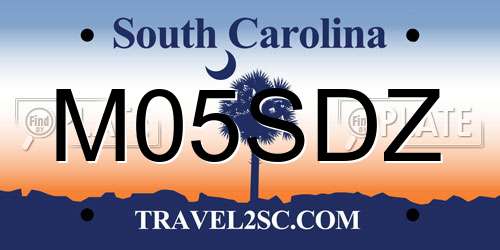M05SDZ South Carolina License Plate