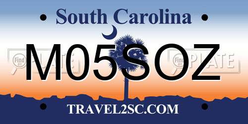M05SOZ South Carolina License Plate