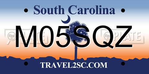 M05SQZ South Carolina License Plate