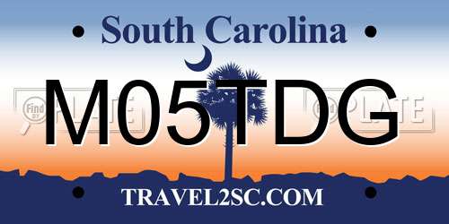 M05TDG South Carolina License Plate