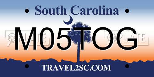 M05TOG South Carolina License Plate