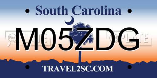 M05ZDG South Carolina License Plate