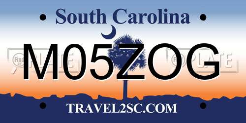 M05ZOG South Carolina License Plate