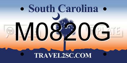 M0820G South Carolina License Plate