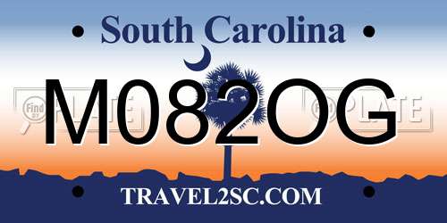 M082OG South Carolina License Plate