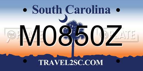 M0850Z South Carolina License Plate
