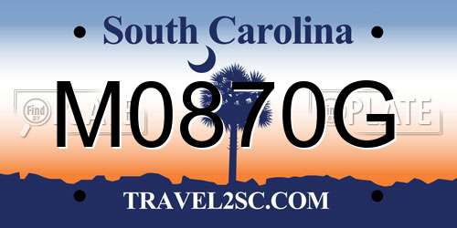 M0870G South Carolina License Plate