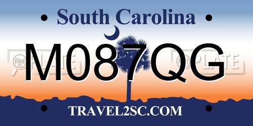 M087QG South Carolina License Plate