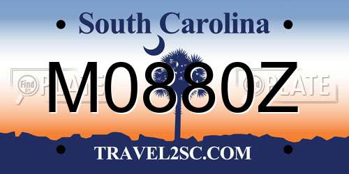 M0880Z South Carolina License Plate