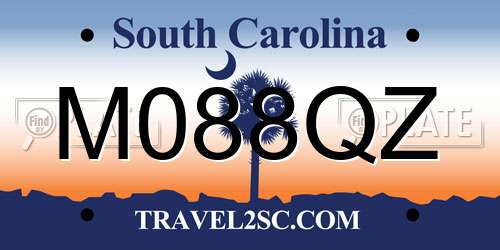 M088QZ South Carolina License Plate