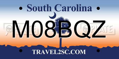 M08BQZ South Carolina License Plate