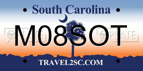 M08SOT South Carolina License Plate