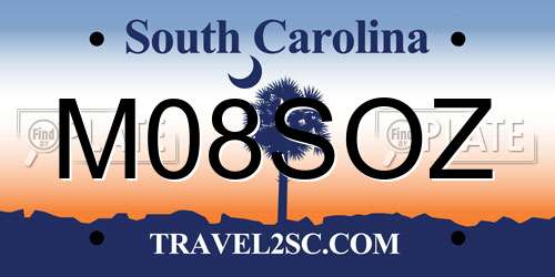 M08SOZ South Carolina License Plate