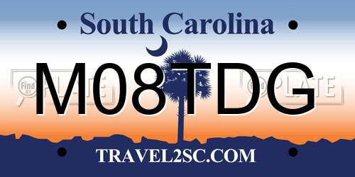 M08TDG South Carolina License Plate
