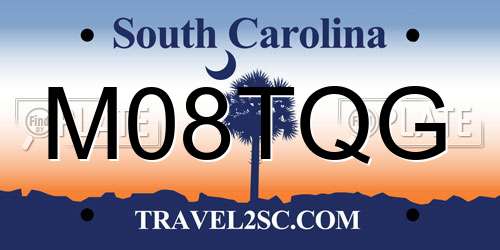 M08TQG South Carolina License Plate