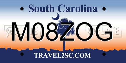 M08ZOG South Carolina License Plate