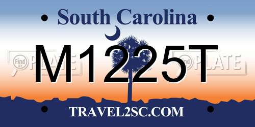 M1225T South Carolina License Plate
